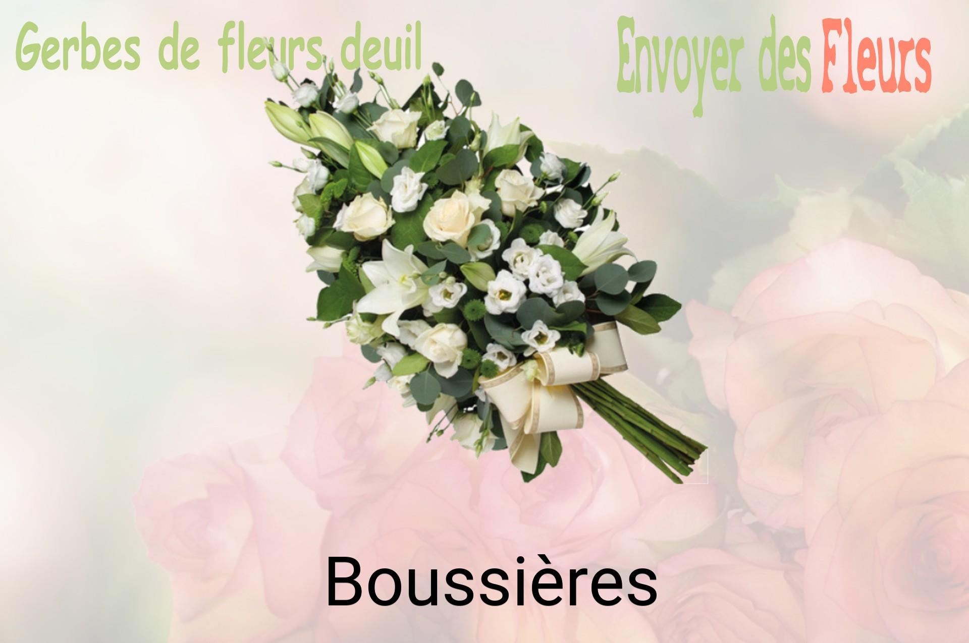 Gerbe de fleurs de deuil livrée à Boussières
